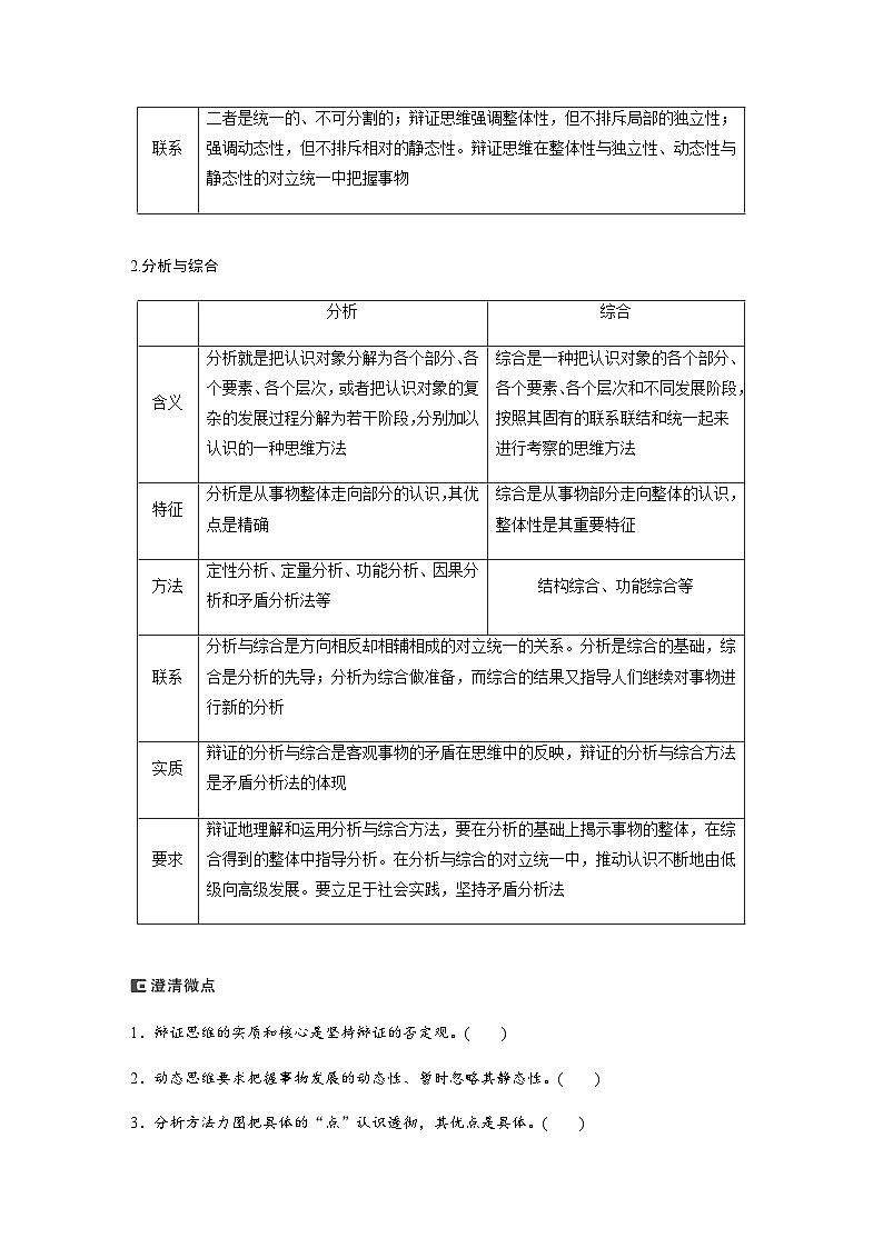 专题九 唯物辩证法与辩证思维 课时3　辩证思维方法（含解析）—2024年高考政治大二轮复习讲义第3页