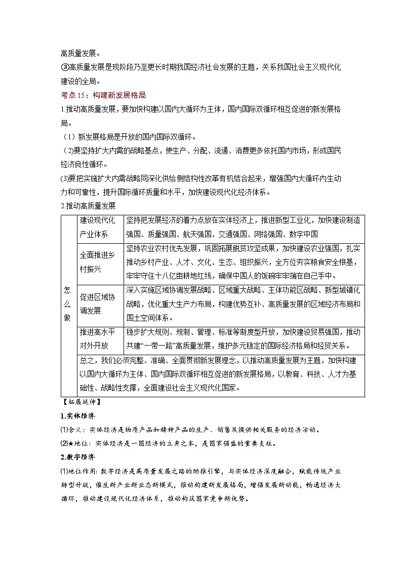 第二单元+经济发展与社会进步（知识清单）03
