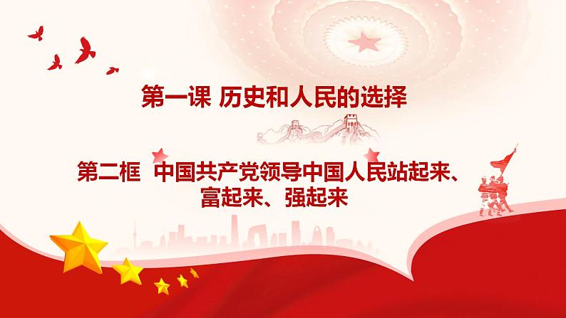 【轻松备课】人教版 高中政治 必修3 1.2中国共产党领导人民站起来、富起来、强起来 课件+视频+导学案01