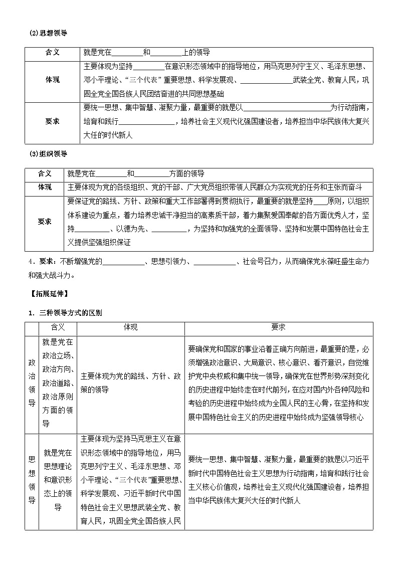 【轻松备课】人教版 高中政治 必修3 3.1坚持党的领导 课件+视频+导学案02