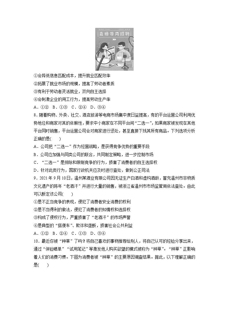 新高考政治二轮复习（新高考版） 专题4　就业创业与企业经营03