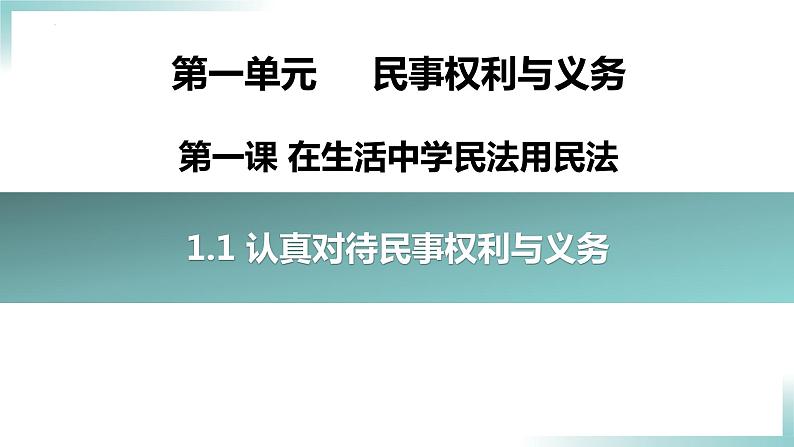 1.1 认真对待民事权利与义务（课件 ） 高中政治选择性必修2同步课件01