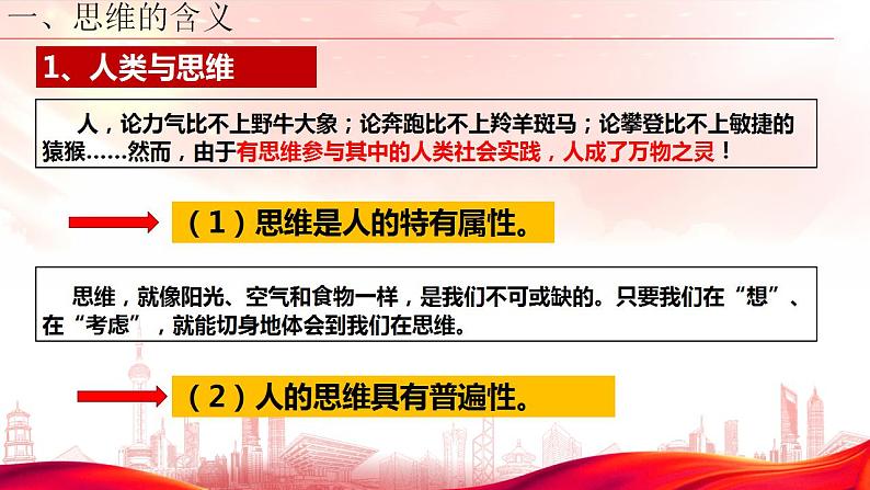 【教师必备】统编版 高中政治 选修3 同步备课 1.1 思维的含义与特征 课件06