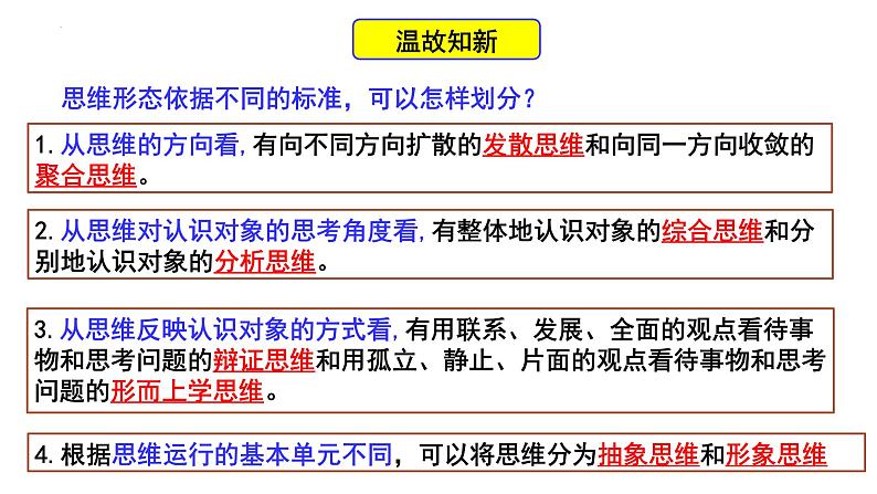 【教师必备】统编版 高中政治 选修3 同步备课 12.1 发散思维与聚合思维的方法 课件01