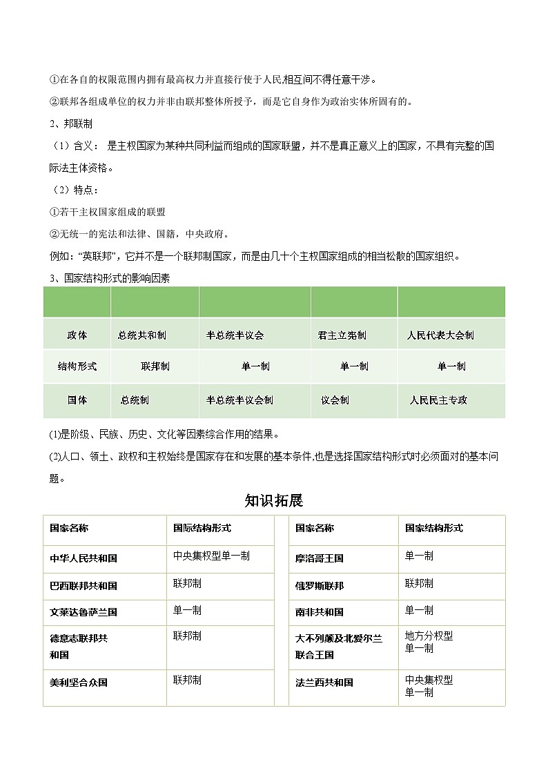 2.2 单一制和复合制（教学设计）高中政治选择性必修一  统编版03