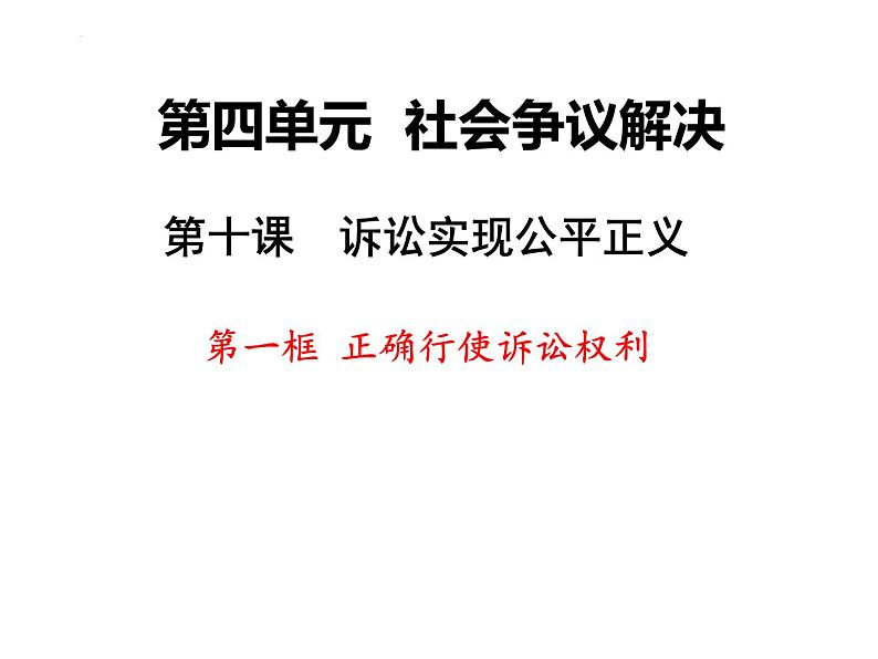 10.1正确行使诉讼权利 课件-2023-2024学年高中政治统编版选择性必修二法律与生活02