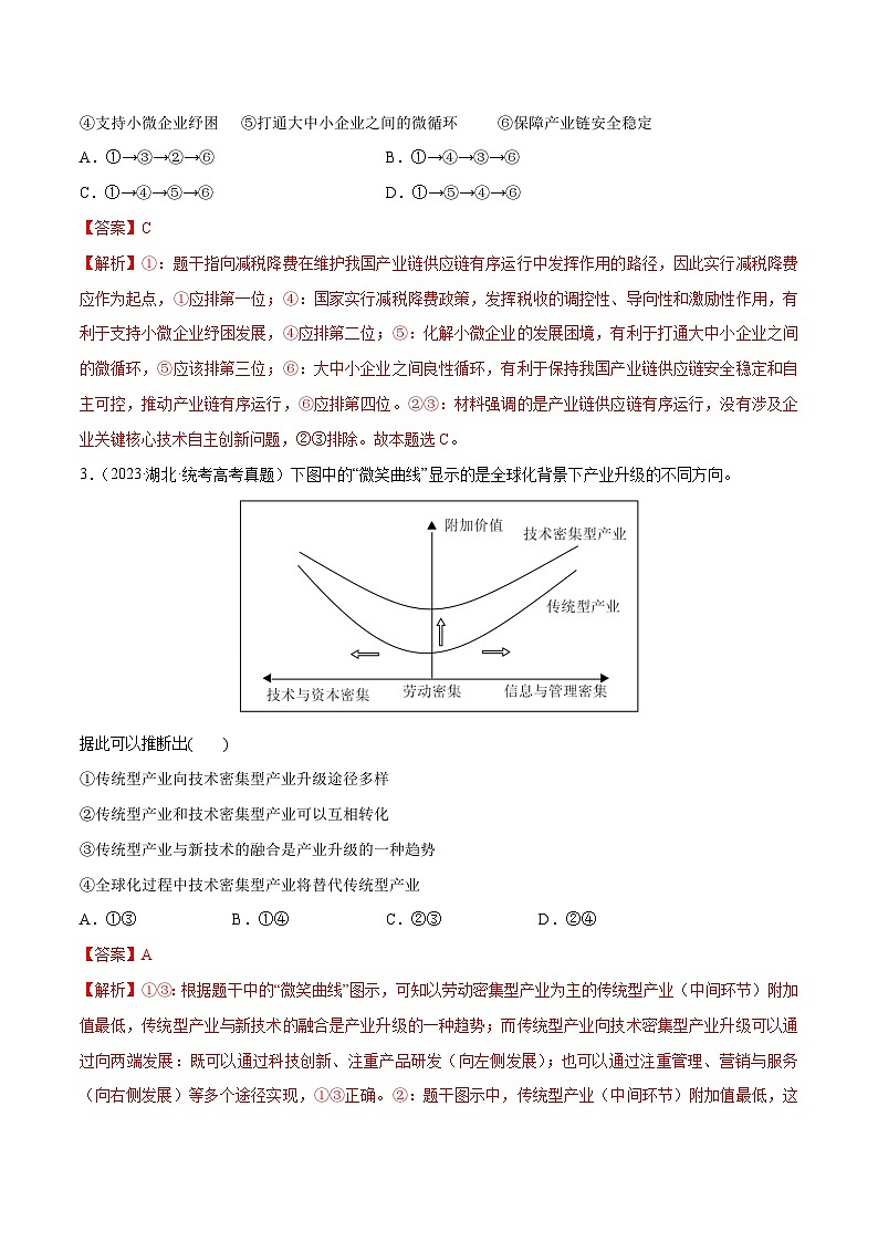 必刷题 近两年（2022年、2023年）湖北卷政治真题-【2024高考必刷题】2024年高考政治一轮复习选择题+主观题专练（新教材新高考）02