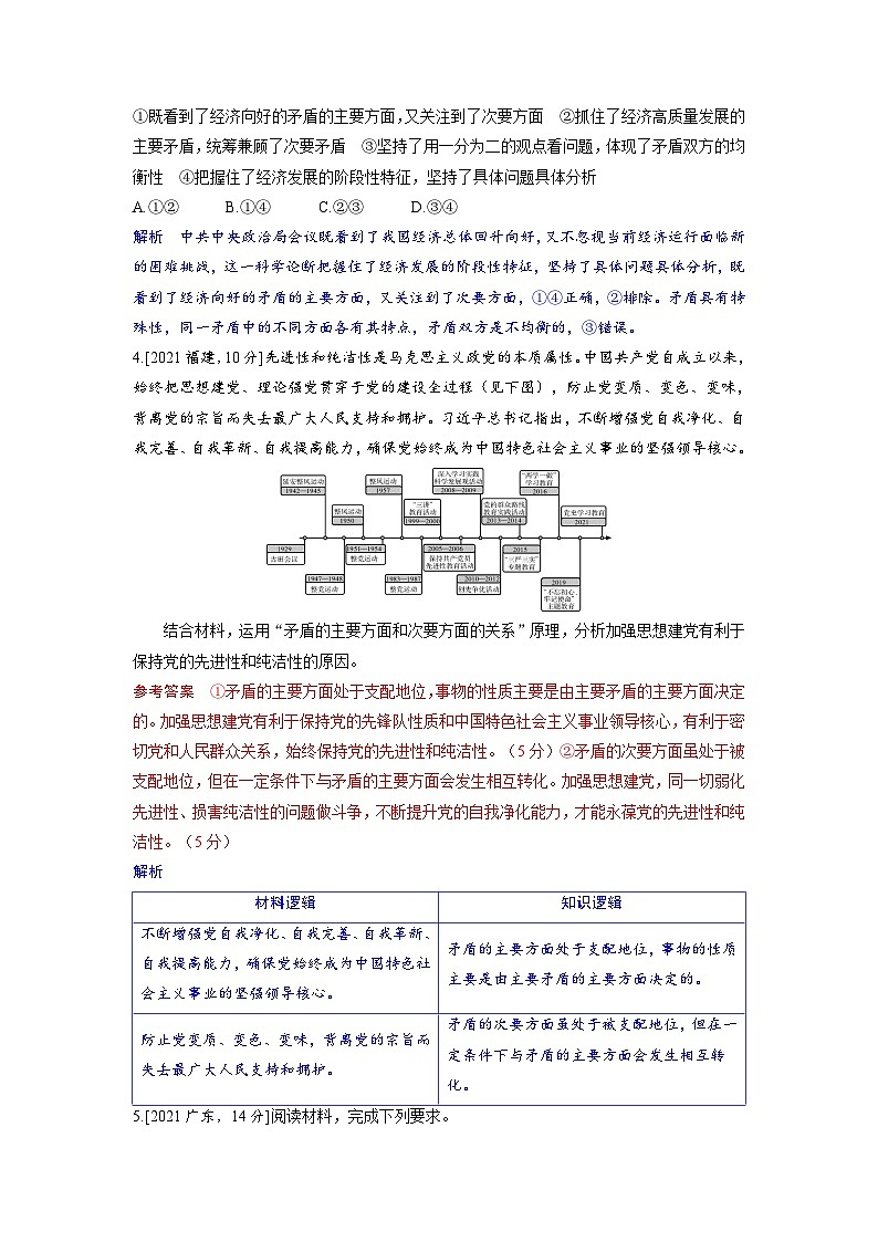 备考2024届高考政治一轮复习强化训练必修4第三课把握世界的规律第四课时用对立统一的观点看问题02