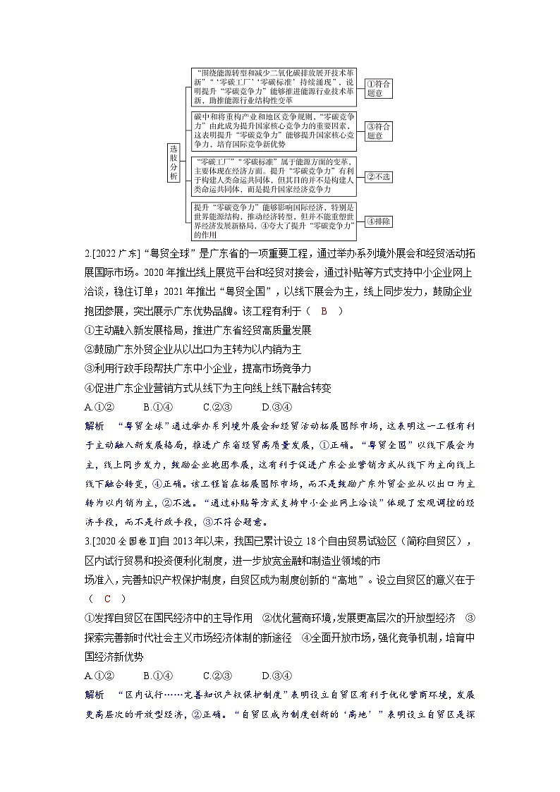 备考2024届高考政治一轮复习强化训练选择性必修1第三课经济全球化第二课时经济全球化与中国第2页