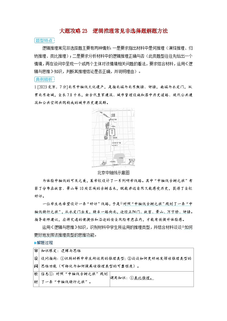 备考2024届高考政治一轮复习大题攻略选择性必修3第二课遵循逻辑思维规则第三课时学会归纳与类比推理01
