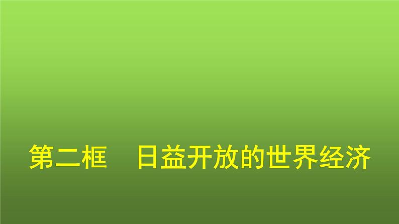 人教版（浙江专用）高中思想政治选择性必修1政治与经济第3单元第6课第二框日益开放的世界经济课件第1页