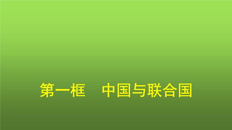 人教版（浙江专用）高中思想政治选择性必修1政治与经济第4单元第9课第一框中国与联合国课件第1页