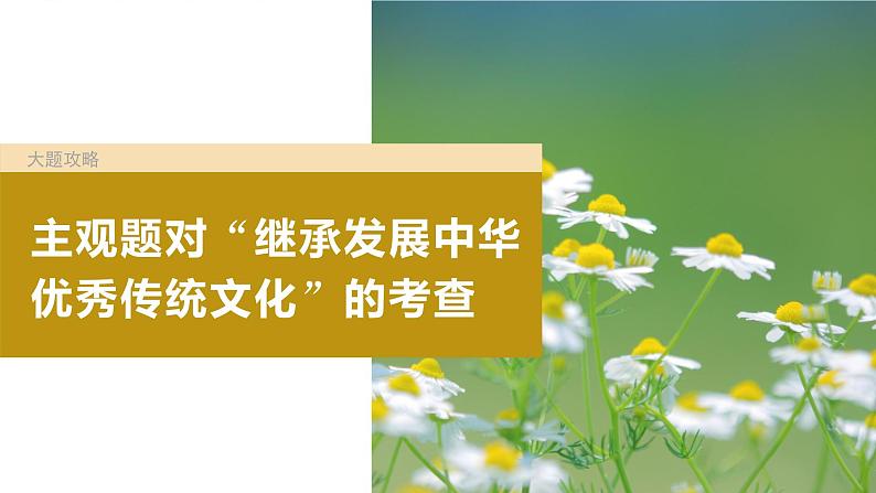 2024年高考政治一轮复习课件（部编版） 必修4　大题攻略　主观题对“继承发展中华优秀传统文化”的考查第4页