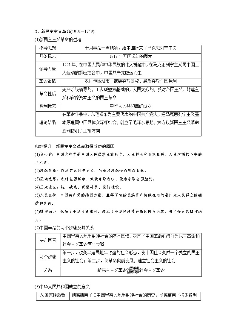 2024年高考政治一轮复习讲义（部编版） 必修1　第2课　只有社会主义才能救中国03