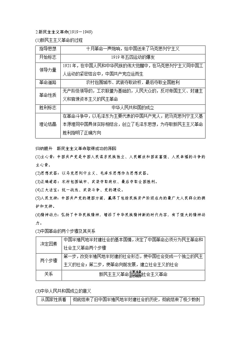 2024年高考政治一轮复习讲义（部编版） 必修1　第2课　只有社会主义才能救中国03