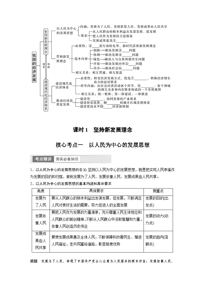 2024年高考政治一轮复习讲义（部编版） 必修2　第7课　课时1　坚持新发展理念（学生版）第2页