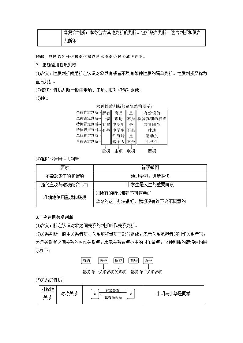 2024年高考政治一轮复习讲义（部编版） 选择性必修3　第36课　课时2　正确运用判断（教师版）第2页