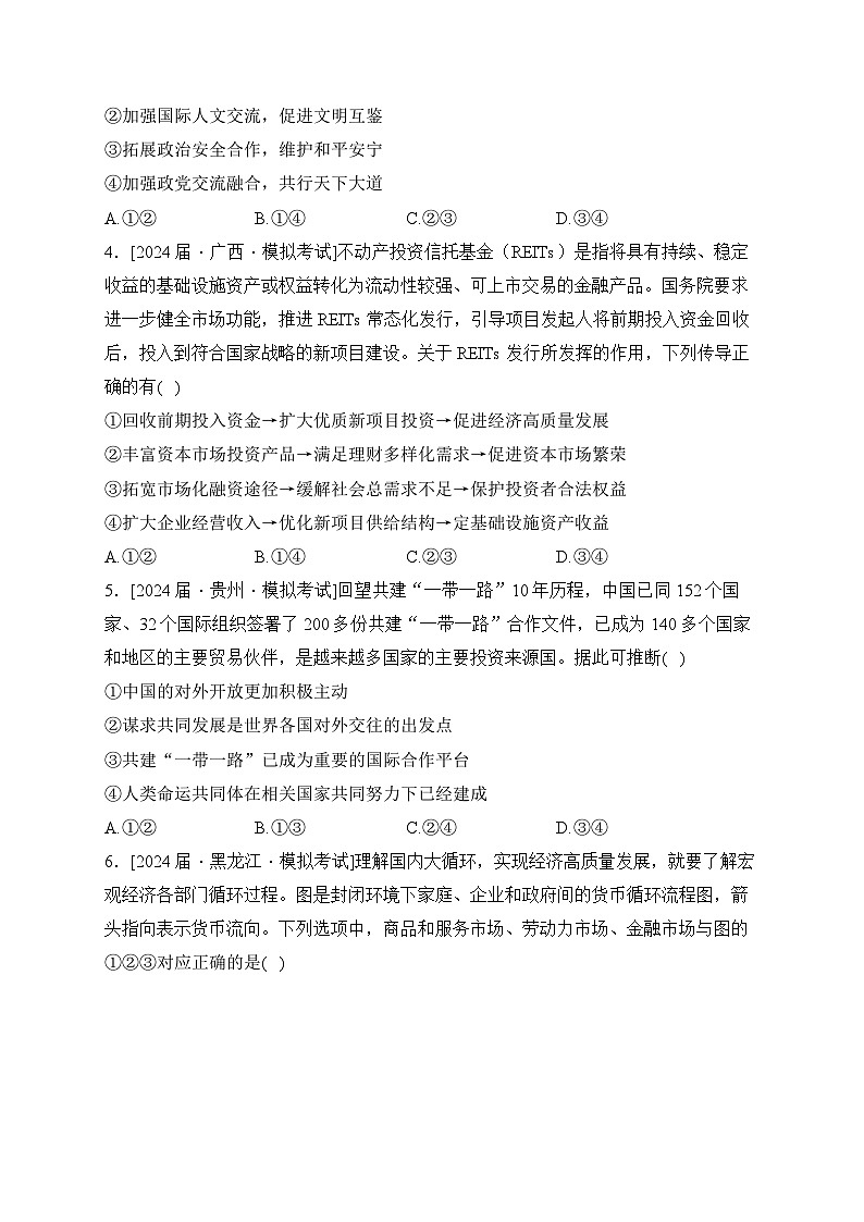 2024届九省联考政治试题分类汇编（6）当代国际政治与经济02