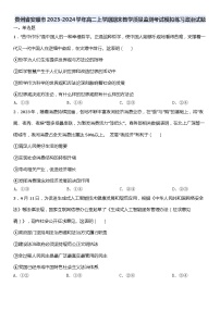 贵州省安顺市2023-2024学年高二上学期期末教学质量监测考试模拟练习政治试题