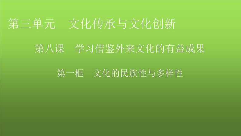 人教版高中政治必修4第8课第1框课件第1页