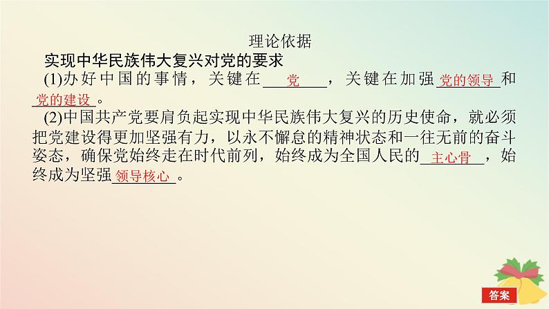 2024版新教材高中政治第一单元中国共产党的领导综合探究一始终走在时代前列的中国共产党课件部编版必修302