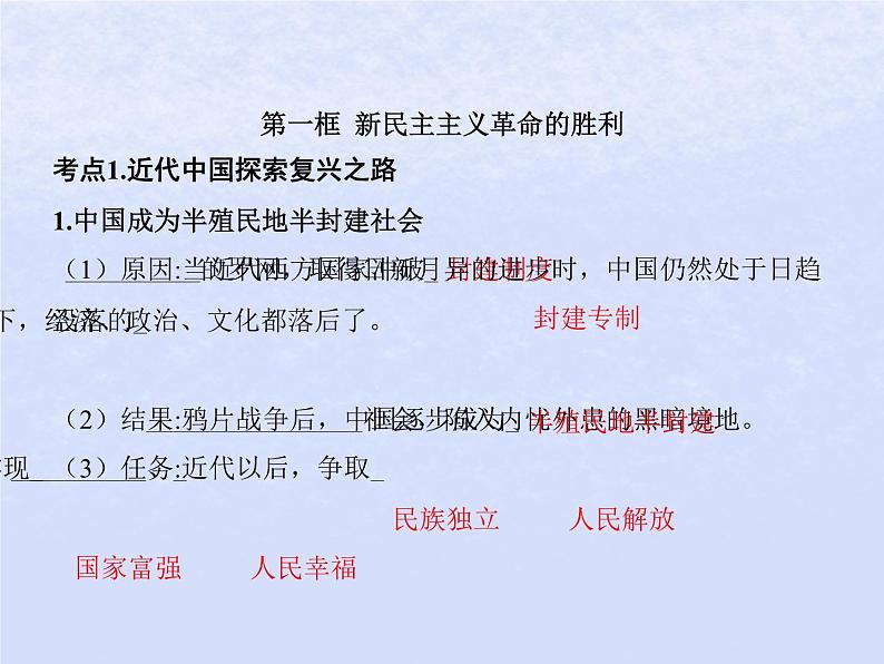 2024高考政治基础知识综合复习必修1课时2只有社会主义才能救中国课件第3页