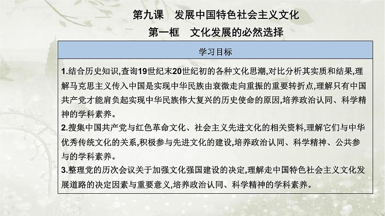 人教版高中思想政治必修4哲学与文化第三单元文化传承与文化创新第九课第一框文化发展的必然选择课件02