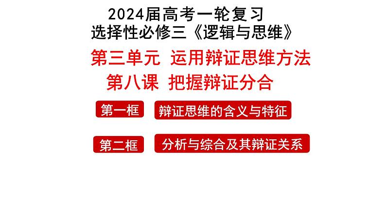 第八课 把握辩证分合 课件-2024届高考政治一轮复习统编版选择性必修三逻辑与思维第4页