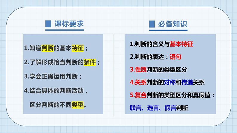 第五课 正确运用判断课件-2024届高考政治一轮复习治统编版选择性必修三逻辑与思维02