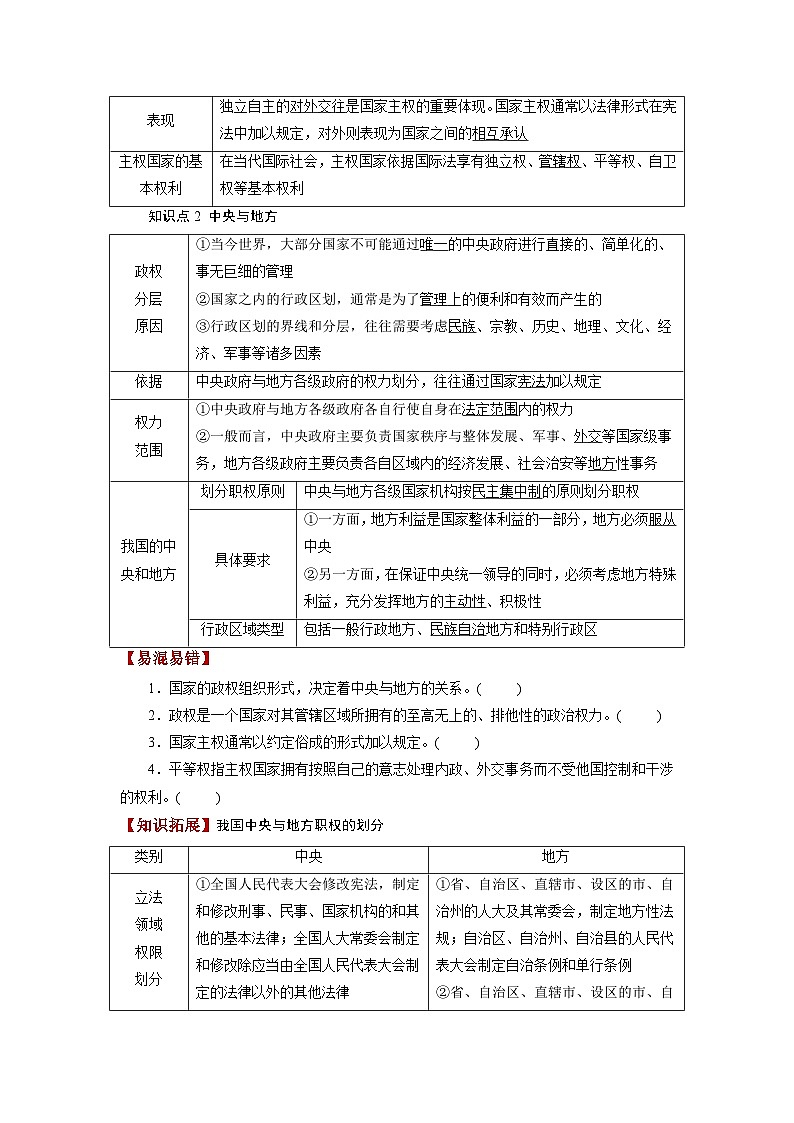 最新高考政治一轮复习【讲通练透】 第02课 国家的结构形式（讲通）03