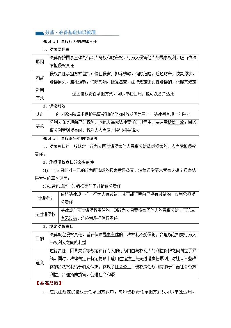 最新高考政治一轮复习【讲通练透】 第04课 侵权责任与权利界限（讲通）03