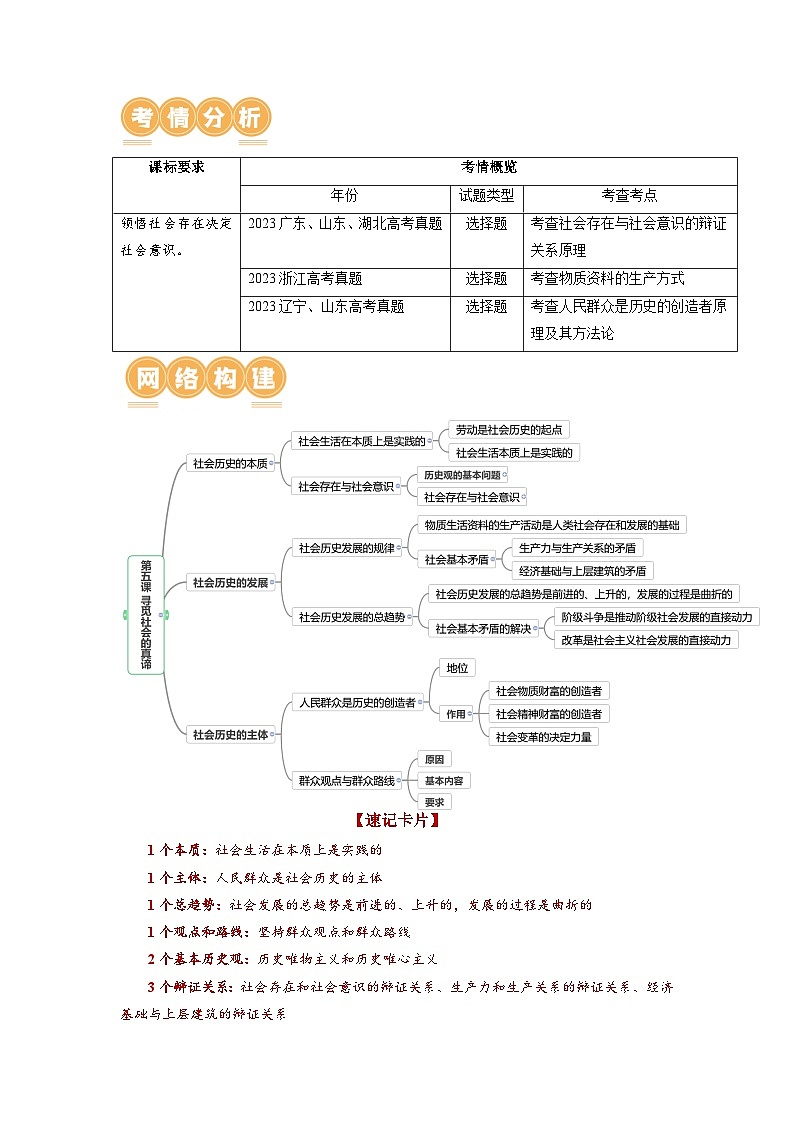 最新高考政治一轮复习【讲通练透】 第05课 寻觅社会的真谛（讲通）02