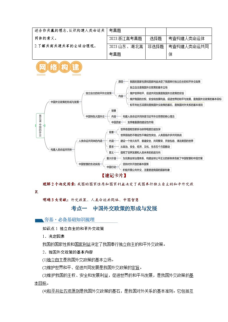 最新高考政治一轮复习【讲通练透】 第05课 中国的外交（讲通）02