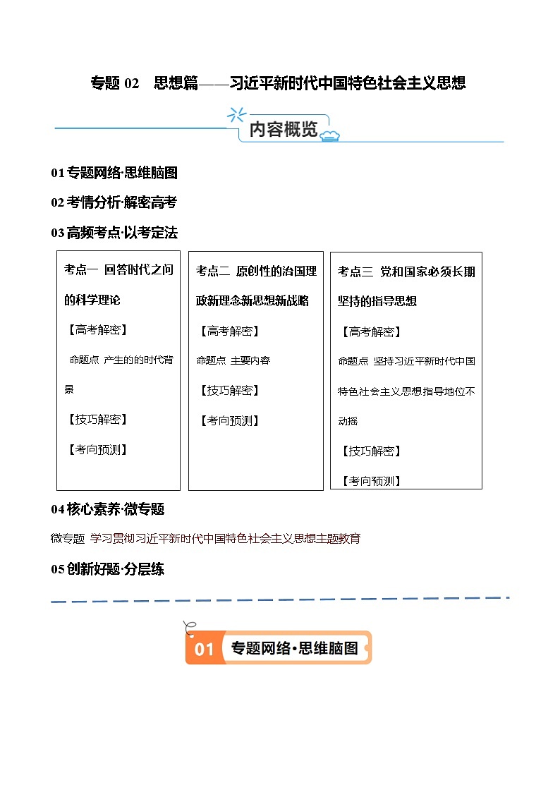 专题02  思想篇——习近平新时代中国特色社会主义思想（讲义）（解析版）第1页