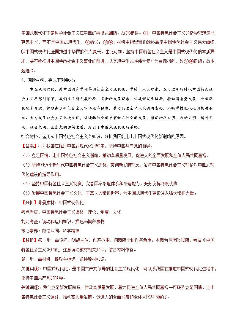 专题03  道路篇——中国式现代化（分层练）（解析版）第3页