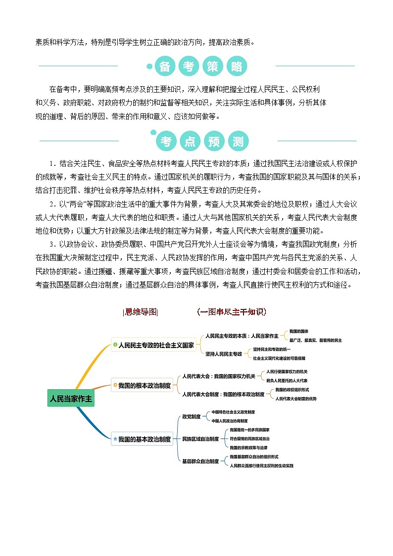 重难点08 人民当家作主（原卷版）第2页
