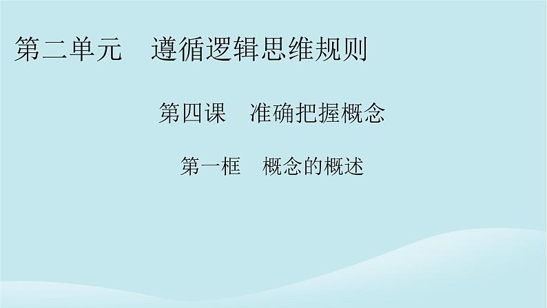 2024春高中政治第二单元遵循逻辑思维规则第四课准确把握概念第1框概念的概述课件部编版选择性必修3第1页