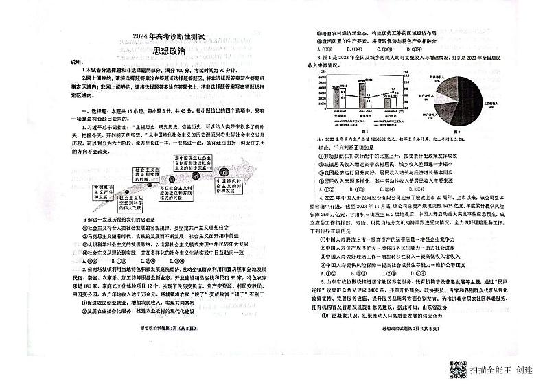 2024届山东省烟台市高三一模考试政治试题第1页