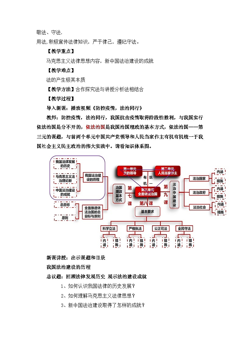 统编版政治必修三7.1 我国法治建设的历程 教案第2页