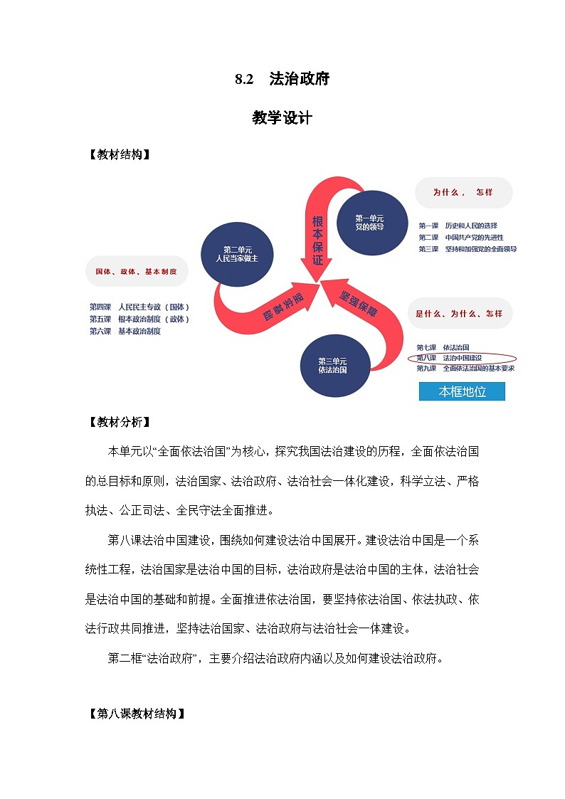 统编版政治必修三8.2法治政府教案01