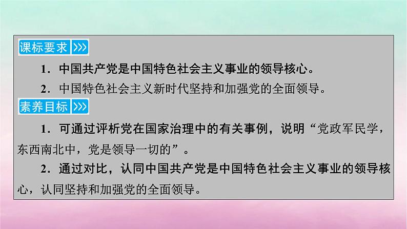 2024高中政治第1单元中国共产党的领导第3课坚持和加强党的全面领导第1框坚持党的领导课件（部编版必修3）05