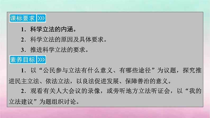 2024高中政治第3单元全面依法治国第9课全面依法治国的基本要求第1框科学立法课件（部编版必修3）第5页