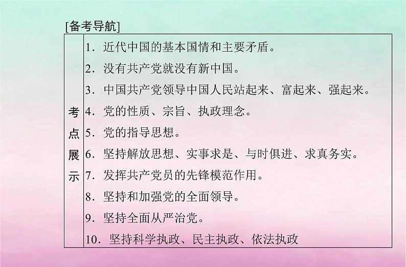 2024届高考政治学业水平测试复习专题五中国共产党的领导课件02