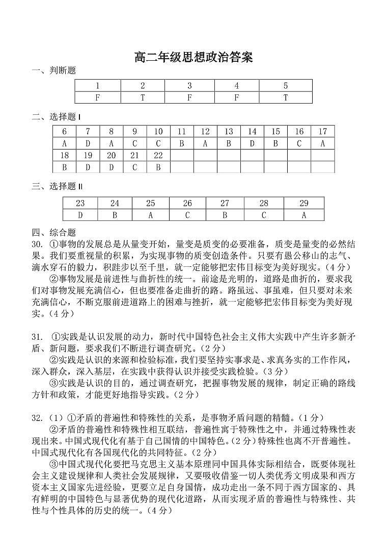 高二政治答案第1页