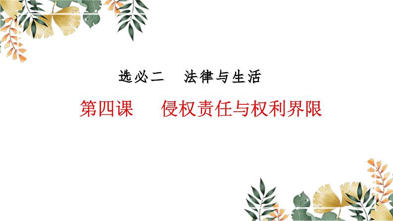 第四课 侵权责任与权利界限 课件-2024届高考政治一轮复习统编版选择性必修二法律与生活第2页