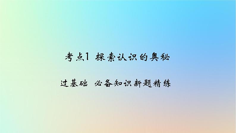 2025版高考政治一轮复习新题精练专题八认识社会与价值选择考点1探索认识的奥秘课件第1页