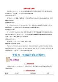 最新高考政治考点一遍过（讲义） 考点21 我国政府的职能和责任