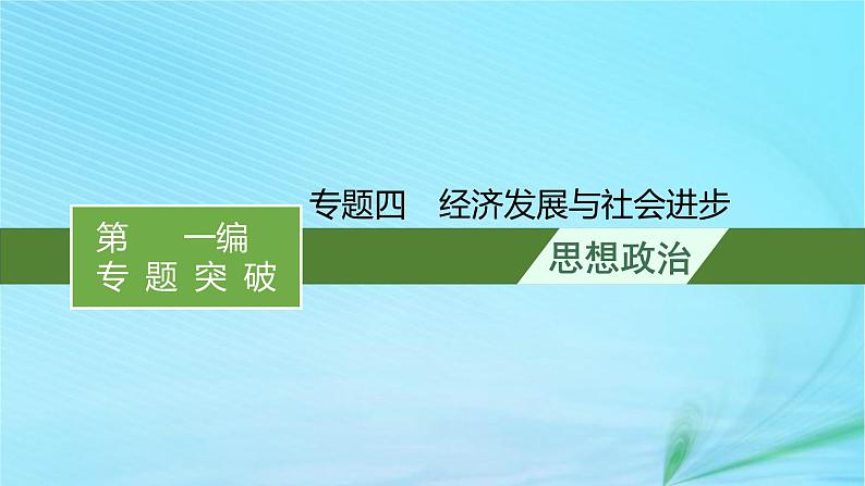 新高考新教材2024届高考政治二轮总复习专题4经济发展与社会进步课件第1页