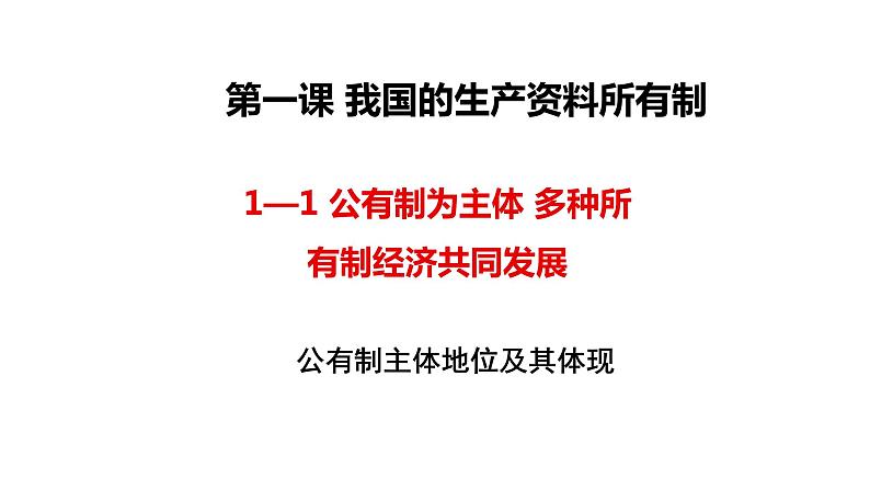 1.1公有制为主体+多种所有制经济共同发展课件02