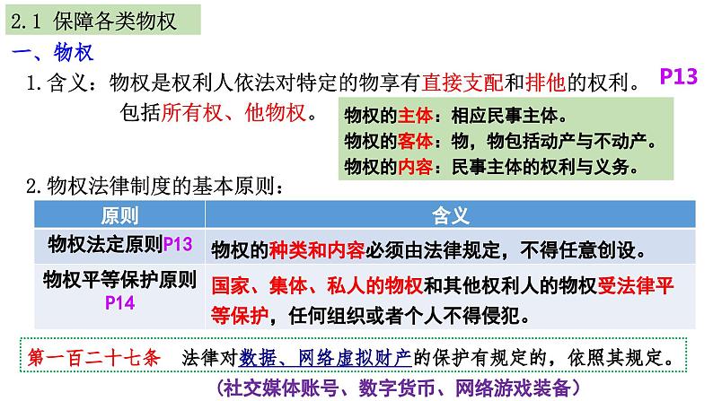 第二课 依法有效保护财产权 课件-2024届高考政治一轮复习统编版选择性必修二法律与生活第3页